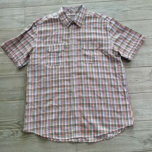 Bugatchi Mens‎ Multicolor Plaid Short Sleeve Button-Down Shirt Size XL